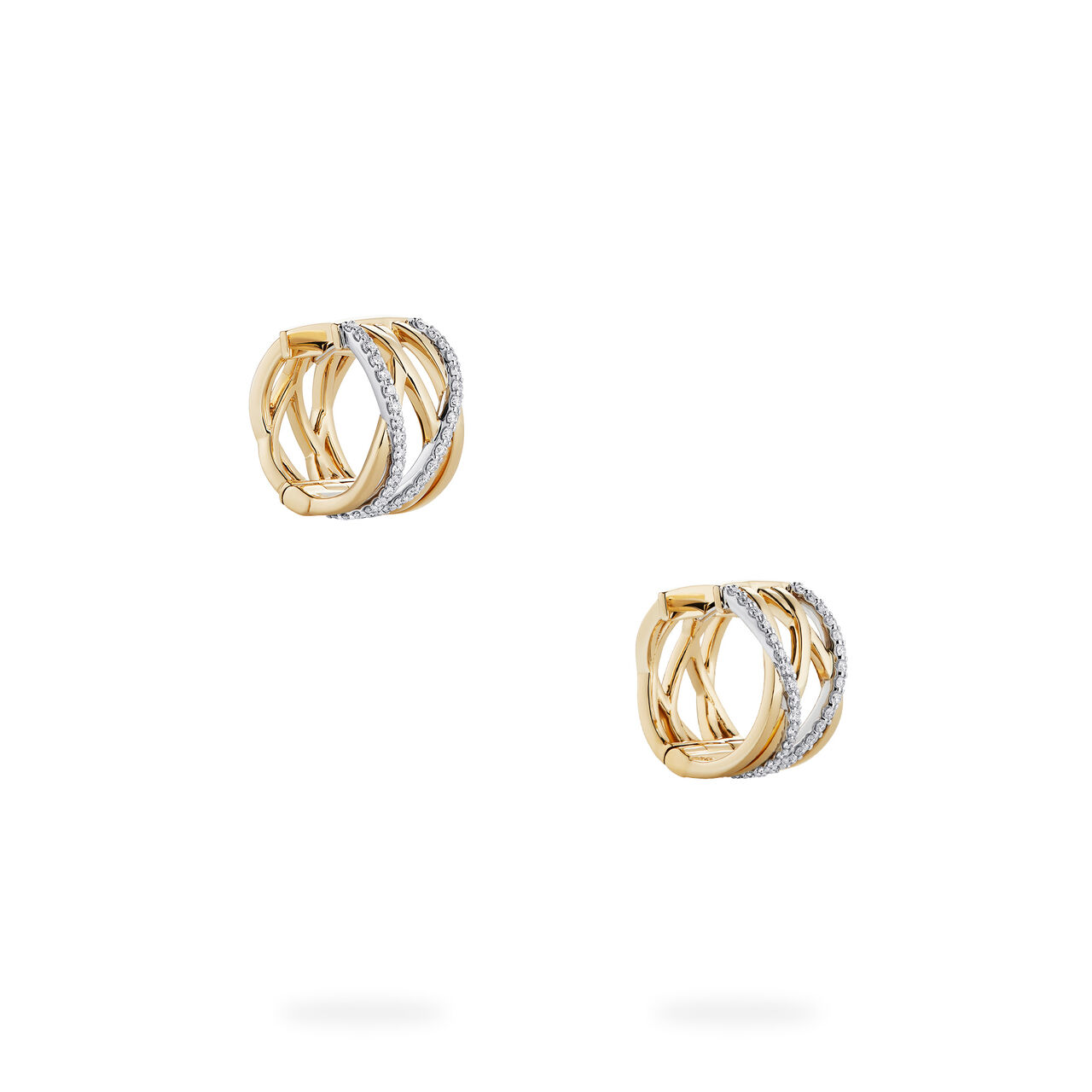 Birks Ros&eacute;e du Matin Diamond and Yellow Gold Earrings Angle image number 3